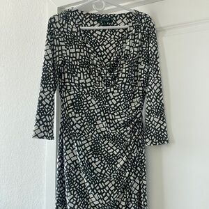 Lauren Ralph Lauren Geometric Design Fitted Work Dress